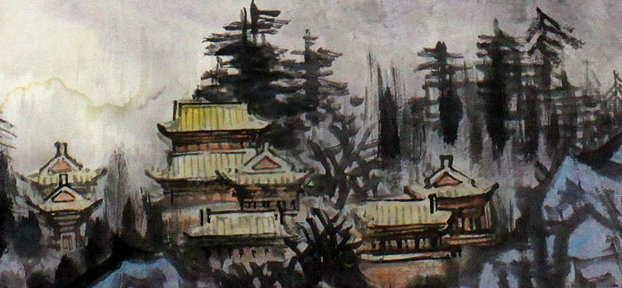 名家趙金鸰太行雪村系列四尺斗方《雨后雪山》局部展示