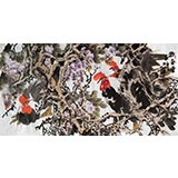 【已售】著名女畫(huà)家一方四尺國(guó)畫(huà)《紫氣東來(lái)》