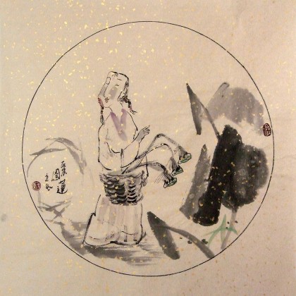 李立臣精品扇面《采蓮圖》