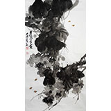 李明成三尺水墨寫意《晨風含露》