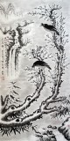 戚明四尺水墨梅花圖