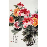已故名家王呈四尺國畫牡丹《唯有牡丹真國色》（詢價）