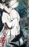 顏涵四尺斗方重彩仕女圖（詢價）