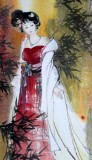 河南美協顏涵參展四尺仕女圖（詢價）