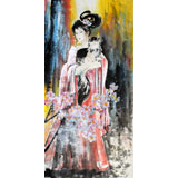 河南美協(xié)顏涵精品四尺重彩仕女畫（詢價(jià)）