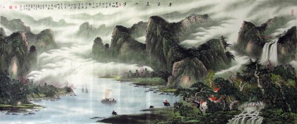【已售】小八尺名家山水畫《春來遠山凈》