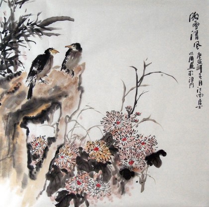 李明成四尺斗方《傲雪清風》