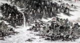 龍瑞工作室畫家寧全喜六尺山水畫《晴嵐鎖翠圖》