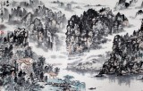 畫家寧全喜四尺山水畫《晨曲》