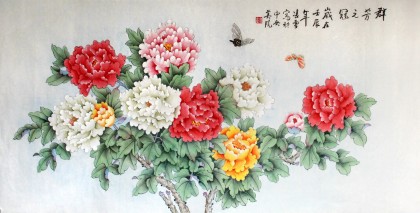 【已售】凌雪四尺工筆牡丹《群芳之冠》