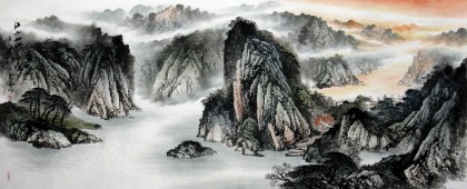 辦公室小八尺精品山水《江山如此多嬌》