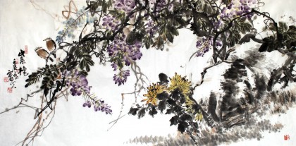 西蜀山人四尺作品《紫艷》