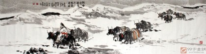 王向陽六尺對開《千里藏騎路》 當代著名畫家（詢價）