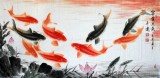 【已售】中國畫院周升達四尺《富貴久魚》