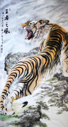 六尺國(guó)畫(huà)招財(cái)精品上山虎《王者之風(fēng)》