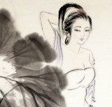 【已售】李立辰臥室裝飾仕女圖《荷塘清韻》