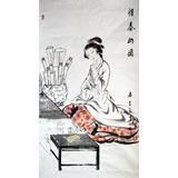 李立辰四尺紅樓夢人物《惜春構圖》河北著名仕女畫家（詢價）