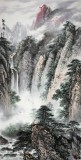 著名畫(huà)家王凌云四尺山水《觀(guān)瀑圖》（微信詢(xún)價(jià)）