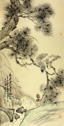 著名畫家王向陽(yáng)四尺作品《家居南山不老松》(詢價(jià))