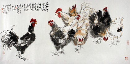 【已售】王向陽四尺精品《花間得食自相呼》 中國(guó)美術(shù)家協(xié)會(huì)會(huì)員