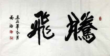 實(shí)力書法家吳浩三尺《騰飛》