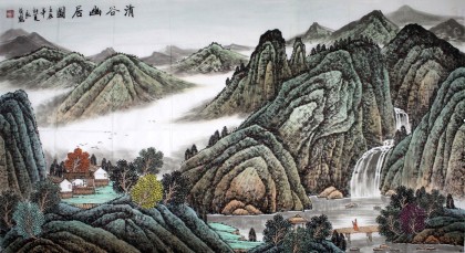 寧良成六尺山水畫《清谷幽居圖》