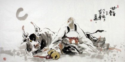 水墨名家魏武雙四尺寫意國(guó)畫人物《紫氣東來(lái)》(詢價(jià))
