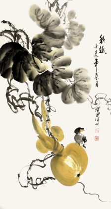 王寶欽三尺寫意葫蘆《秋趣》(詢價(jià))