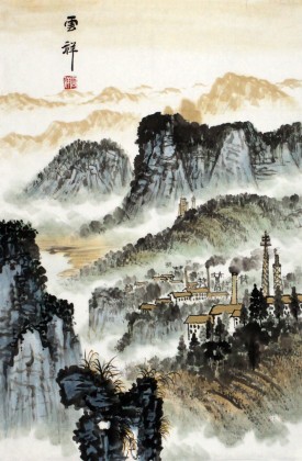杜云祥 四尺三開《江畔》