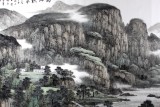 【已售】實力派山水畫家周武元八尺《南山積翠》