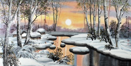 【已售】冰雪畫派著名畫家高宏四尺《瑞雪豐年》