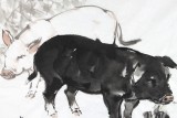 【已售】王向陽四尺斗方水墨寫意《素食宜壽》