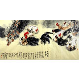 王向陽四尺《九雞臥雪圖》 中國美術家協會會員