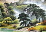 【已售】寧良成小八尺聚寶盆山水國畫《寶潭聚財》