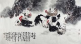 王向陽 六尺《九雞臥雪圖》 中國美術家協會會員