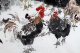 王向陽六尺精品國畫雄雞圖《吉祥如意》 