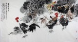 王向陽六尺精品國畫雄雞圖《吉祥如意》 