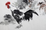 王向陽六尺精品國畫雄雞圖《吉祥如意》 