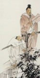中美協(xié)龐銀時(shí)寫意人物畫四條屏《春來(lái)遍是桃花水》