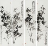 QA【已售】王向陽四尺清雅墨竹四條屏(詢價)