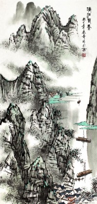 【已售】北京美協張春奇三尺漓江山水《漓江春秀》（詢價）