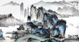 【已售】實力派畫家劉洋六尺國畫山水《春到江淩》