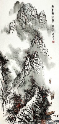 【已售】張春奇三尺《百里漓江秀》徐悲鴻紀念館藝術中心理事