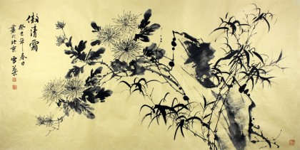 安徽美協(xié)何華賢四尺花鳥畫《傲清霜》