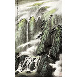 【已售】中國(guó)山水畫家協(xié)會(huì)副主席程冰石作品《峽谷清音》（詢價(jià)）