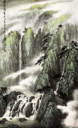 【已售】中國山水畫家協會副主席程冰石作品《峽谷清音》（詢價）