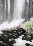 【已售】山水畫家程冰石作品《飛瀑》