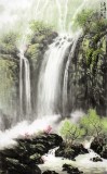 【已售】山水畫家程冰石作品《飛瀑》