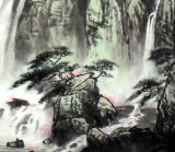 【已售】山水畫協會副主席程冰石四尺《青山飛泉》