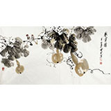 王寶欽 三尺葫蘆《秋實圖》當(dāng)代花鳥牡丹畫名家（詢價）